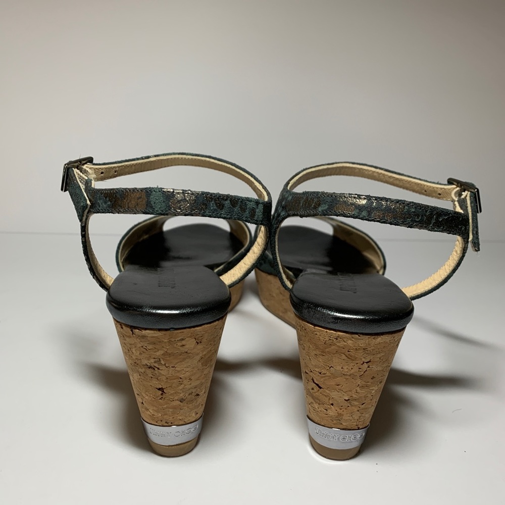 Jimmy Choo Python And Metallic Cork Wedge. - image 6